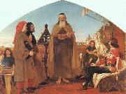 Brown, Ford Madox Wycliffe Reading his Translation of the New Testament to his Protector- John of Gaunt Spain oil painting artist